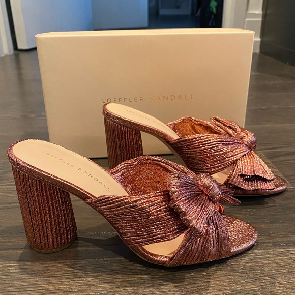 New In Box Loeffler Randall Penny Knot Mules - Picture 6 of 10
